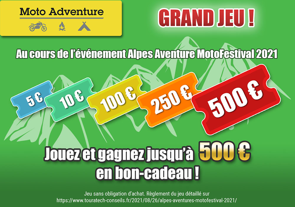 Jeu Alpes Aventure MotoFestival 2021